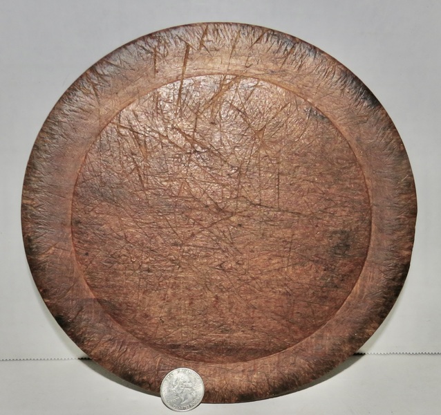 EARLY 18TH C. AMERICAN MAPLE THIN EATING DISH, 8"