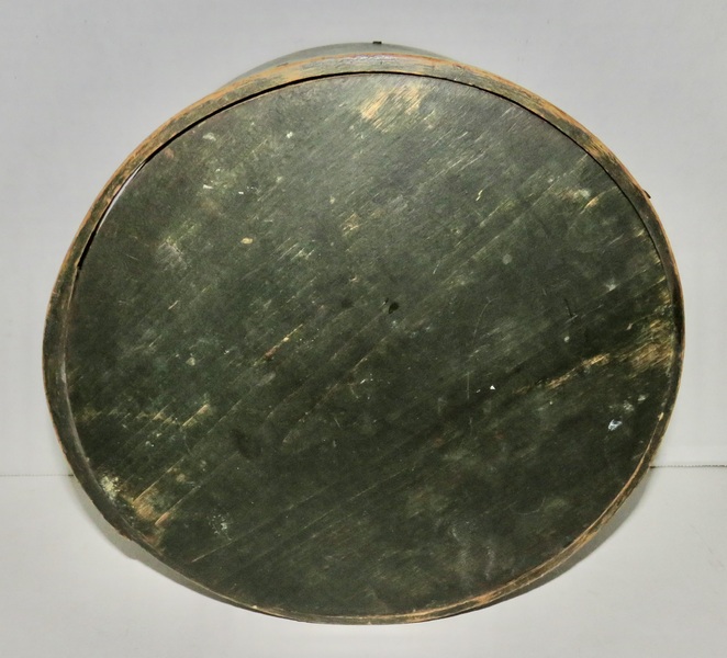 SUPER 19TH C. PANTRY BOX W/ GREEN PAINT, 9 3/4"