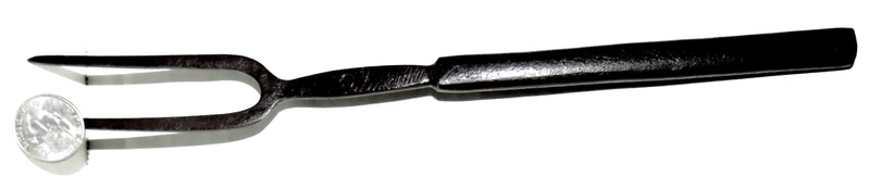 SIGNED WHITESMITHED FORGED IRON FORK, 18TH CENTURY