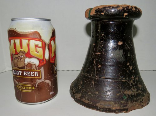 VERY RARE 18TH CENTURY REDWARE LAMP TIDY