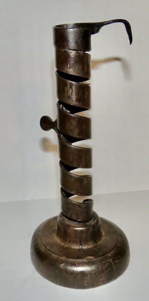 WONDERFUL COURTING CANDLESTICK, 18TH CENTURY