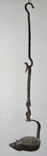 RARE SMALL FORGED IRON LAMP HOOK