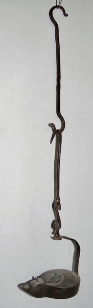 RARE SMALL FORGED IRON LAMP HOOK