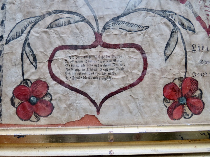 LANCASTER CO. PA FRAKTUR W/ EAGLE AND DATED 1835