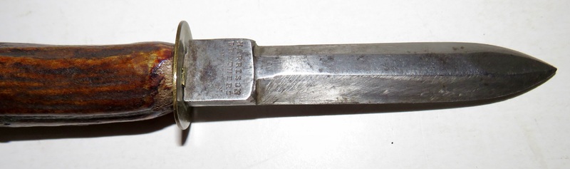 RARE 19TH C. STAG HANDLED CLAM SHUCKER KNIFE