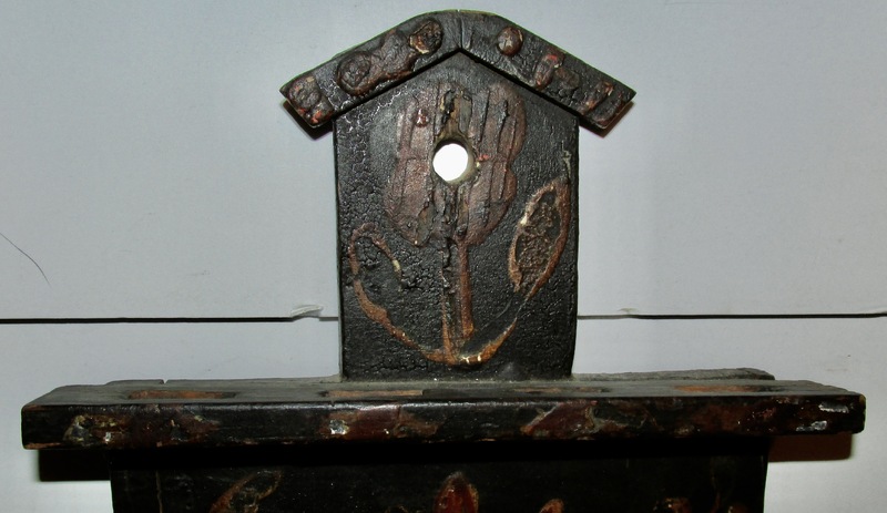 18TH-19TH C. PA GERMAN SPOON RACK, ORIGINAL PAINT