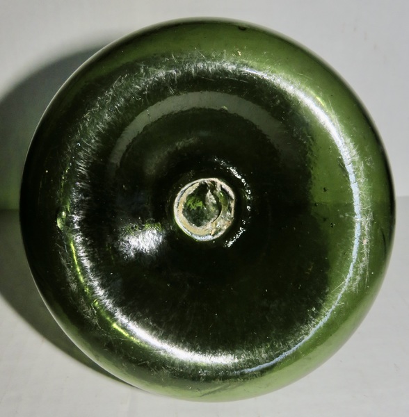 DUTCH BLACK GLASS HAND BLOWN ONION BOTTLE