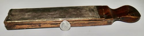 EARLY 19TH C. NEW ENGLAND RAZOR AND BOX W/ PAINT