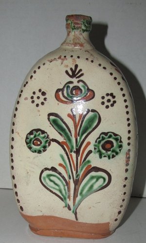 FRENCH SGRAFFITO FLASK, EARLY 19TH CENTURY