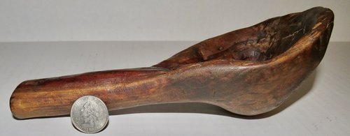 18TH C. NATIVE AMERICAN CANOE CUP, MAPLE BURL WOOD