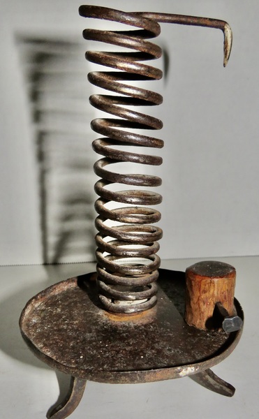 18TH C SPIRAL CANDLEHOLDER W/ DRIP CATCHER PAN