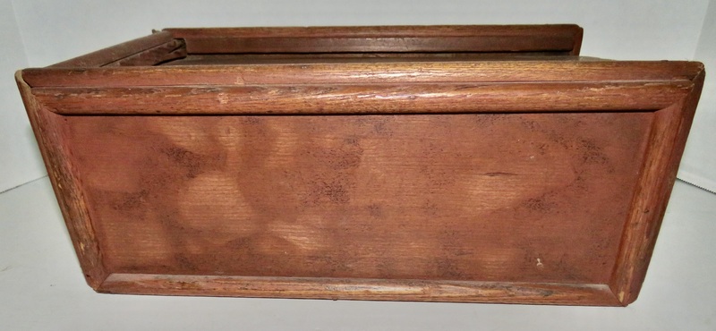 18TH C. LARGE CANDLE BOX W/ ORIGINAL RED WASH