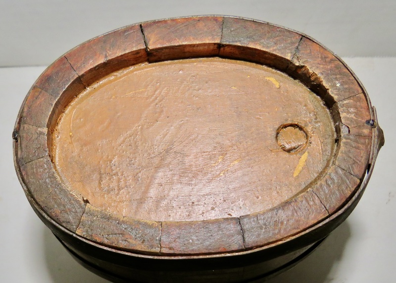 REV. WAR PERIOD STAVED CANTEEN WITH ORIGINAL PAINT