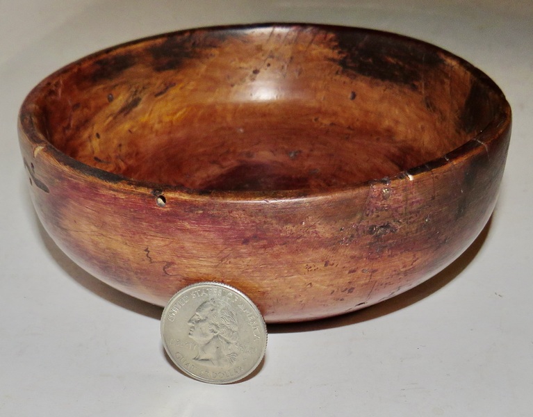 PILGRIM ERA SMALL BURL EATING BOWL, 5", RED PAINT