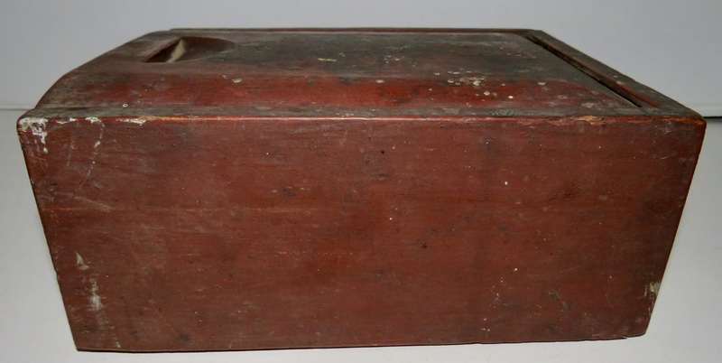 SIGNED & DATED PA SPICE BOX W/ ORIGINAL RED PAINT