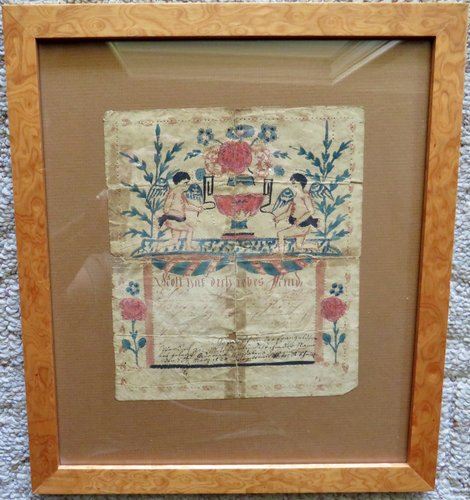 DATED PA PINPRICKED WATERCOLOR FRAKTUR, 1824