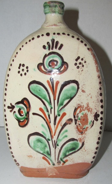 FRENCH SGRAFFITO FLASK, EARLY 19TH CENTURY