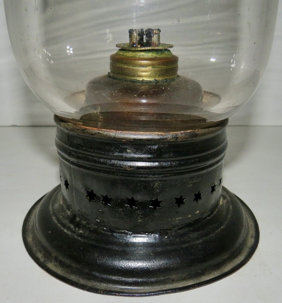LARGE WHALE OIL GLOBE LANTERN, EARLY 19TH C.
