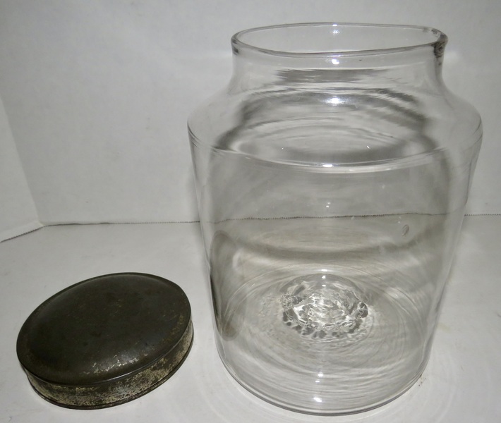 19TH C. BLOWN GLASS PANTRY JAR, PONTIL SCAR