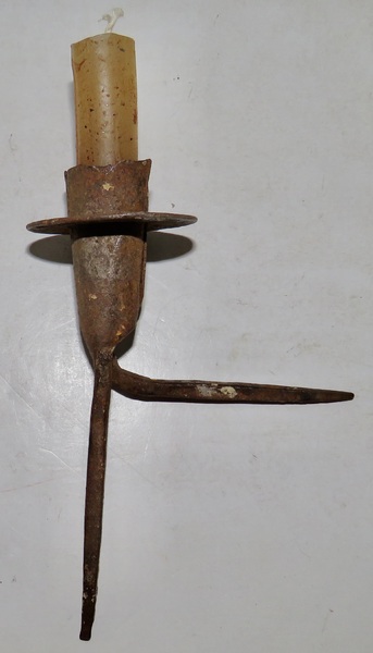 RARE DOUBLE SPIKE WALL/BEAM SPIKE CANDLEHOLDER