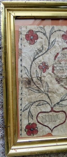 LANCASTER CO. PA FRAKTUR W/ EAGLE AND DATED 1835