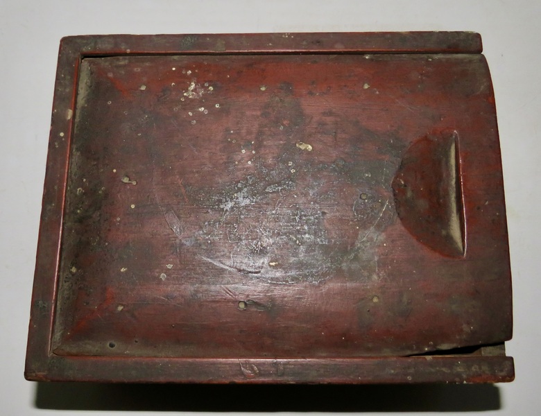 SIGNED & DATED PA SPICE BOX W/ ORIGINAL RED PAINT