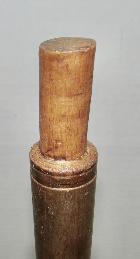 18TH C. MAPLE TABLE TOP DOUBLE CANDLE HOLDER