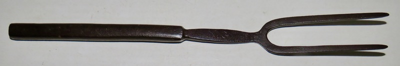 SIGNED WHITESMITHED FORGED IRON FORK, 18TH CENTURY