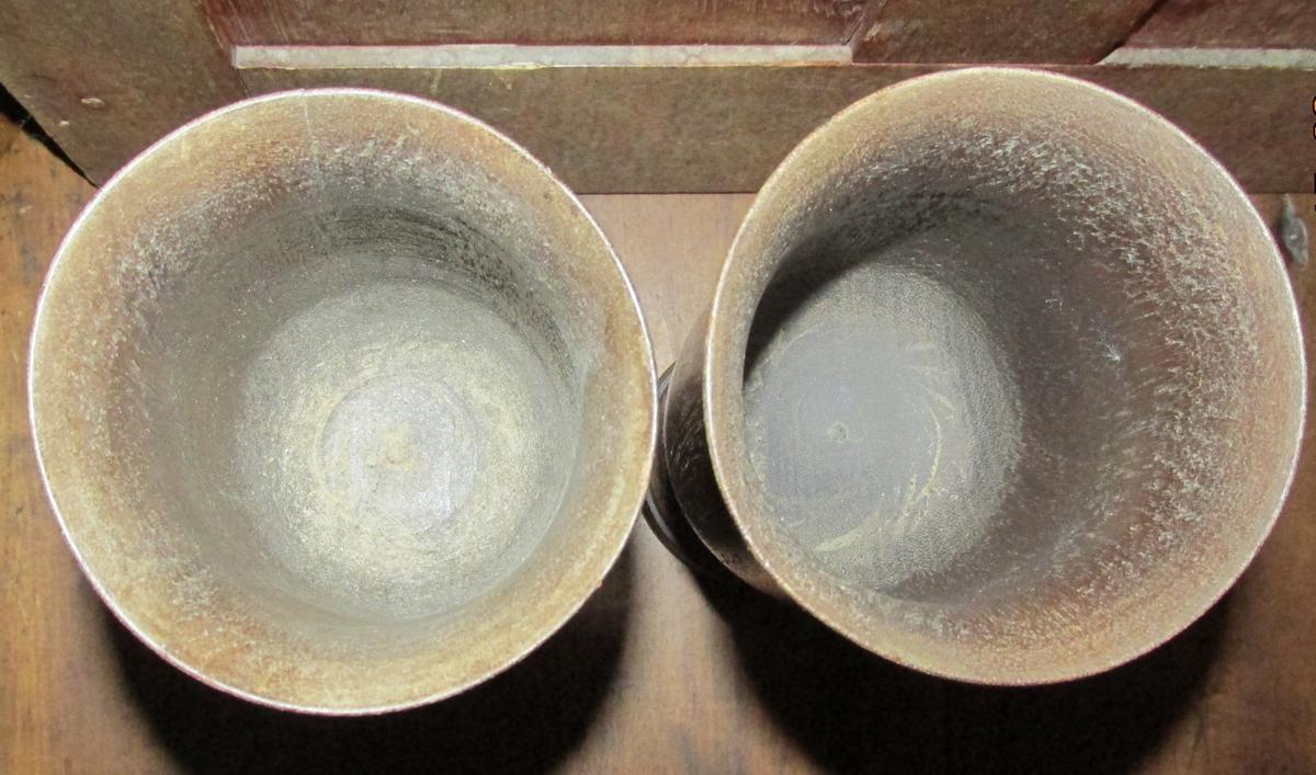 RARE PAIR OF TALL 18TH CENTURY TREEN DRINKING CUPS