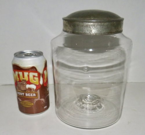 19TH C. BLOWN GLASS PANTRY JAR, PONTIL SCAR