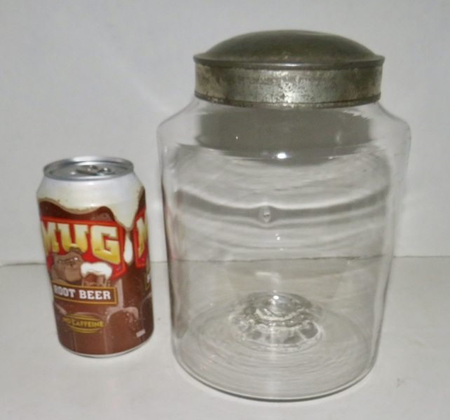 19TH C. BLOWN GLASS PANTRY JAR, PONTIL SCAR