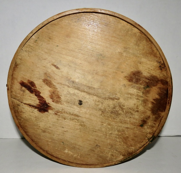SUPER 19TH C. PANTRY BOX W/ GREEN PAINT, 9 3/4"