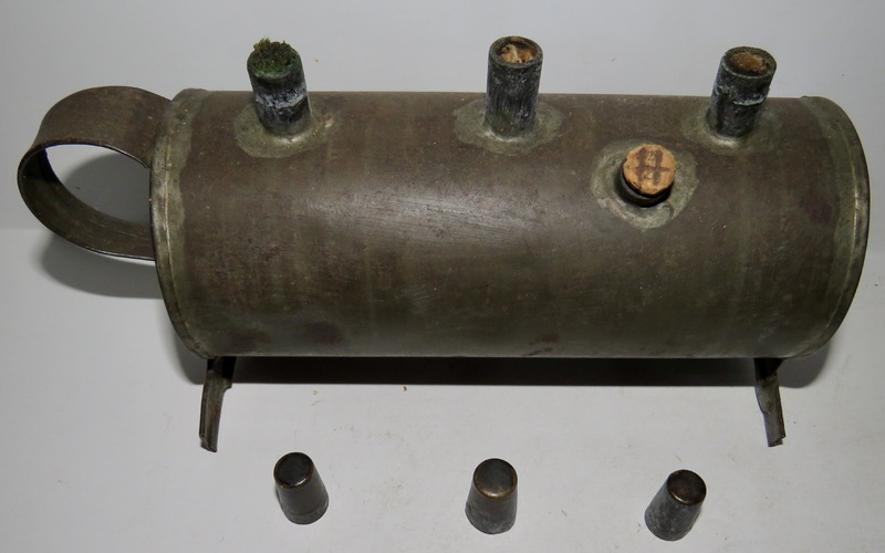 RARE NEW ENGLAND GUEST-ROOM TIN WHALE OIL LAMP