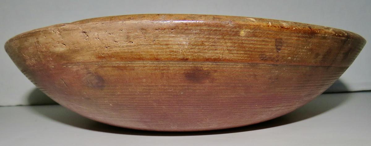 SMALL EARLY MAPLE BOWL 11 X 2 1/2, CRANBERRY PAINT