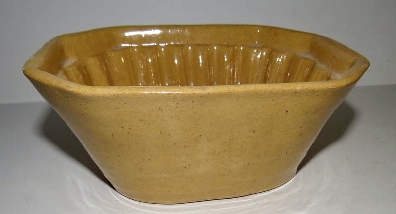 YELLOW WARE FOOD MOLD, GRAPE DESIGN