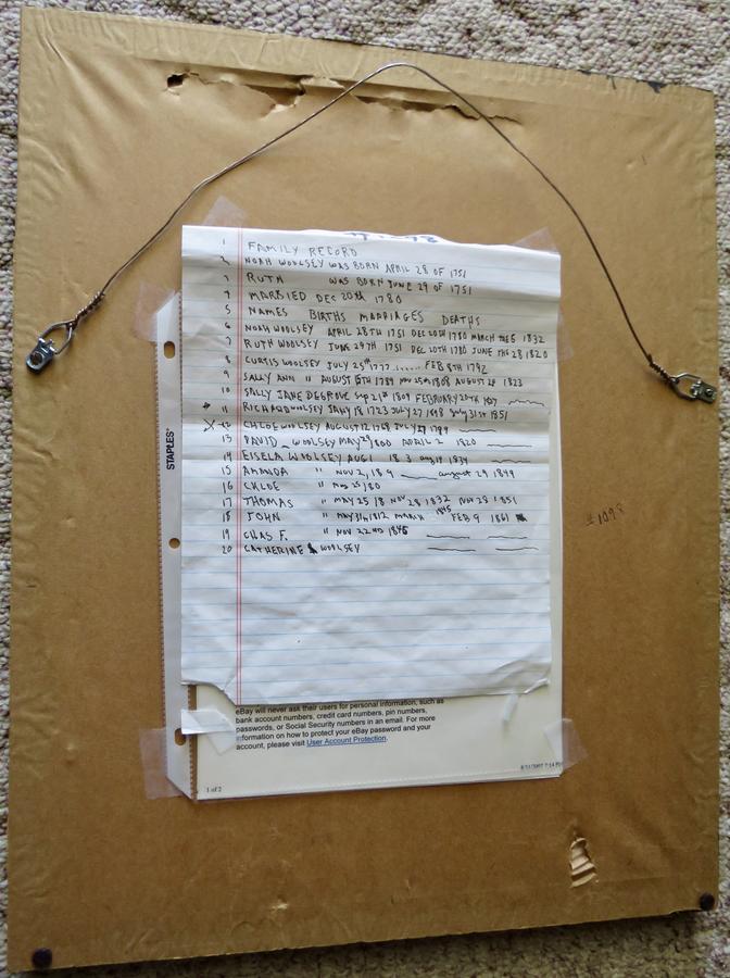 RARE LANCASTER, PA FAMILY FRAKTUR, DATES & NAMES