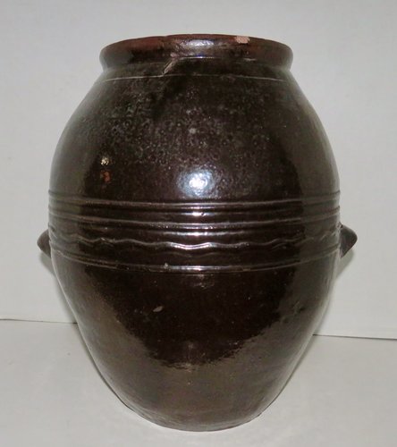 REDWARE STORAGE JAR, 19TH CENTURY