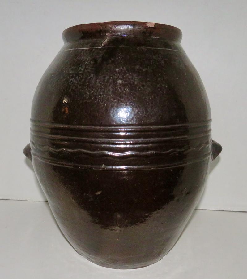 REDWARE STORAGE JAR, 19TH CENTURY