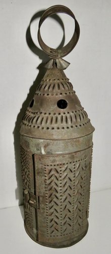 EARLY PUNCHED TIN BARN LANTERN