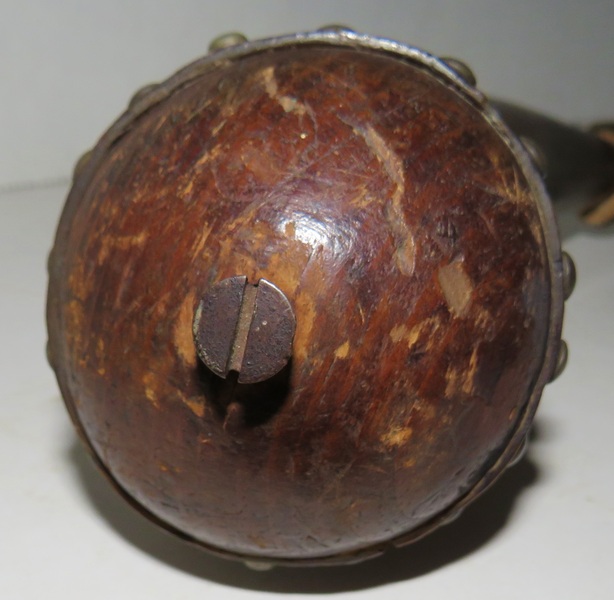 POWDER HORN, 18TH C., ENGRAVED W/ PINWHEELS, PA/VA