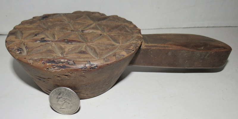 RARE 18TH C. CHIP CARVED PA BUTTER PRINT
