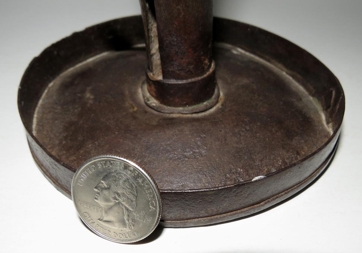 RARE 18TH C. FORGED IRON ADJUSTABLE CANDLESTICK