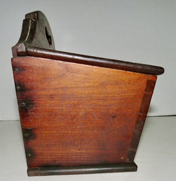 AMERICAN 18TH C. CHERRY WOOD WALL CANDLE BOX, CT.