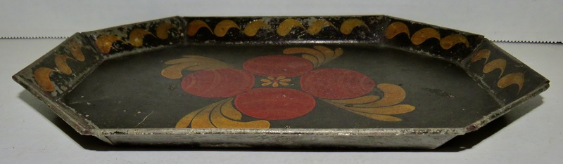 TIN TOLE PAINTED COFFIN TRAY, C. 1840