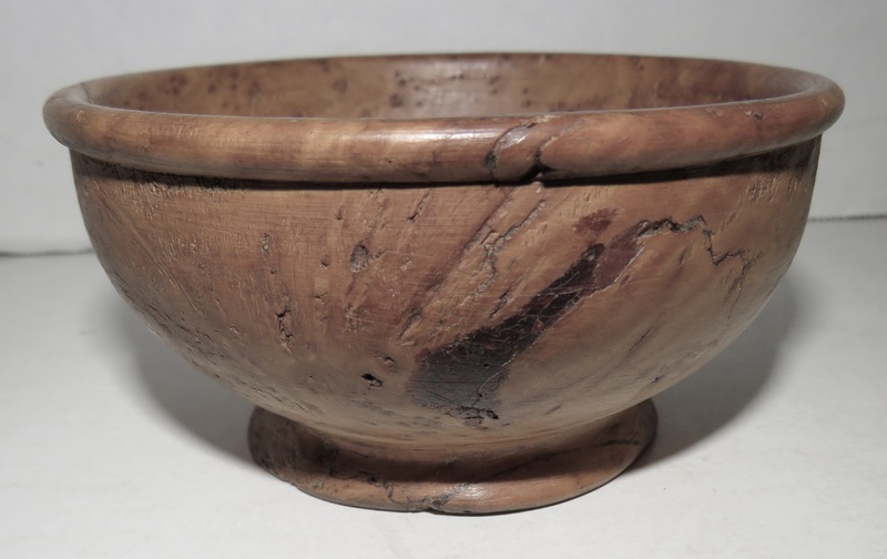 RARE MINIATURE ASH BURL BOWL, 4" X 2"