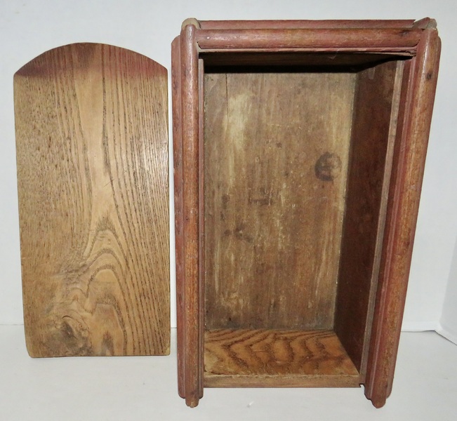 18TH C. LARGE CANDLE BOX W/ ORIGINAL RED WASH