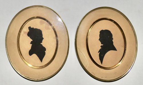 HUSBAND & WIFE SILHOUETTES, EARLY 19TH CENTURY