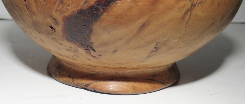 RARE MINIATURE ASH BURL BOWL, 4" X 2"