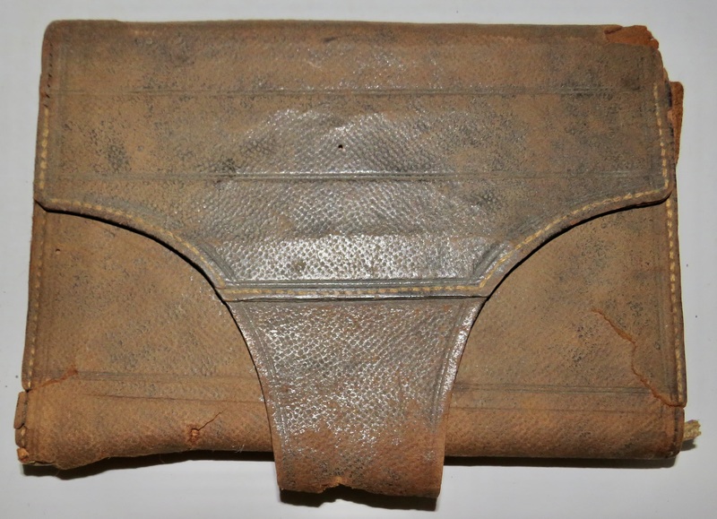RARE MEN'S WALLET, SIGNED, DATED 1777, CITY NAME