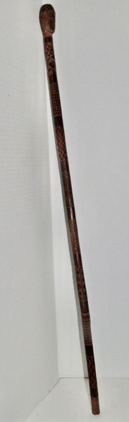 SUPER FOLK ART HAND CARVED WALKING STICK/CANE